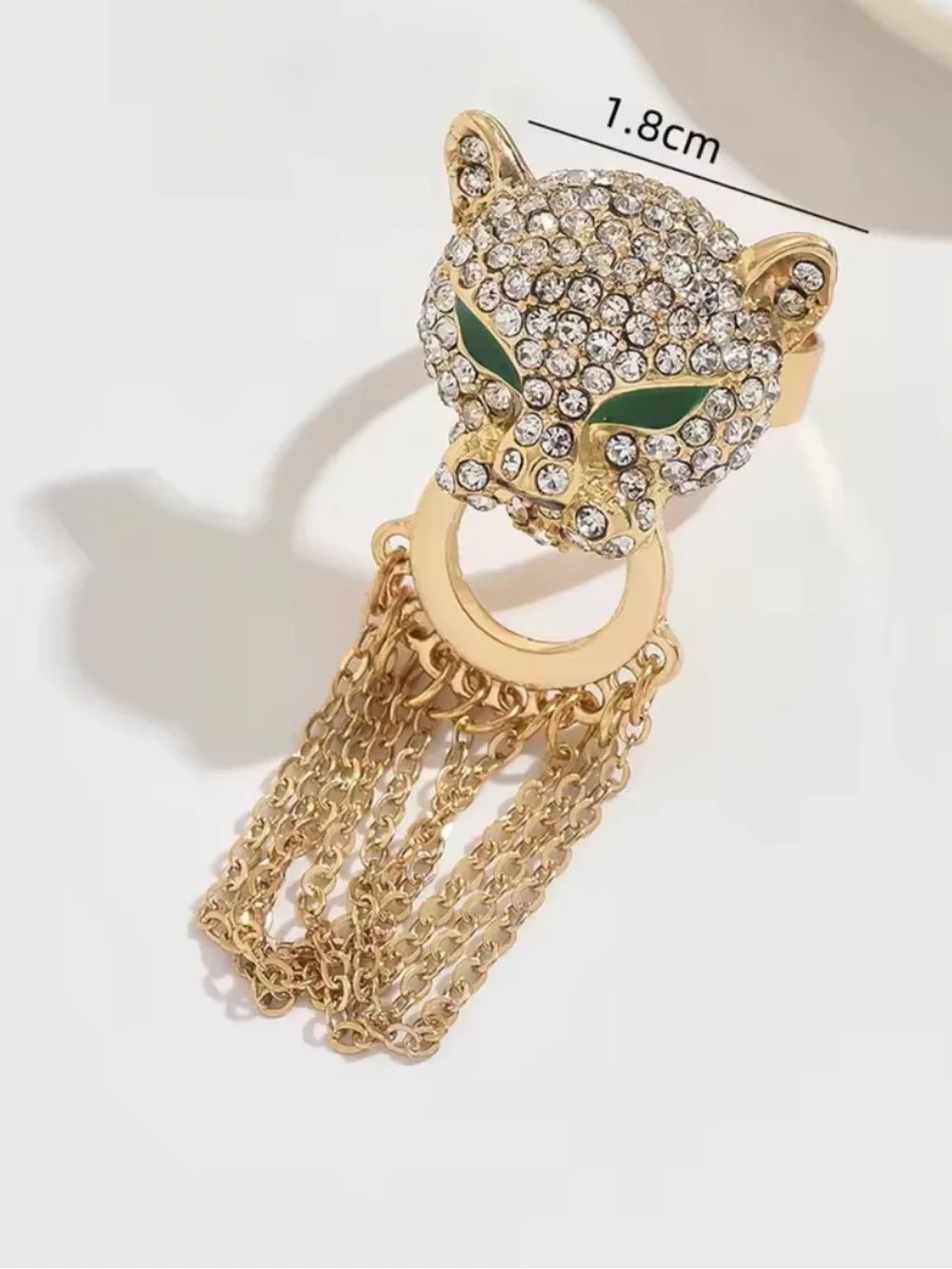 Gold  Leopard Statement  Fringe Ring - Women Jewelry